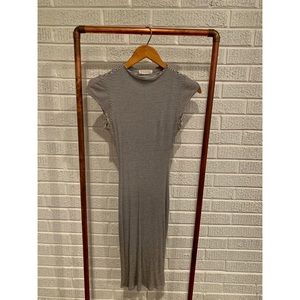 Stella Luce Rib Bodycon Mock Neck Midi Tube Dress